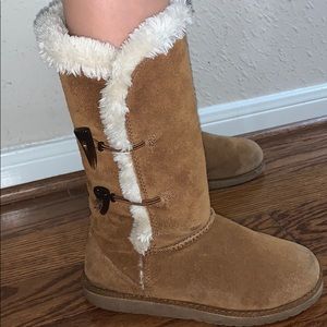 Brown Ugg Style Boots Fur Lined
